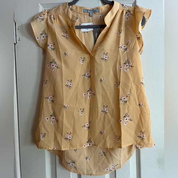Sweet rain yellow floral blouse - Picture 1 of 2